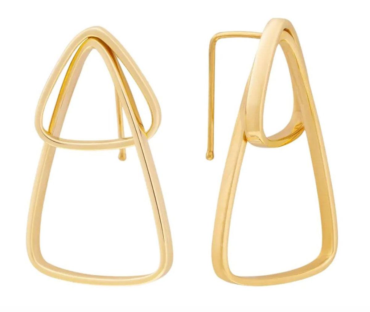 runda jewelry runda tempo 10k gold geometric hoop earrings