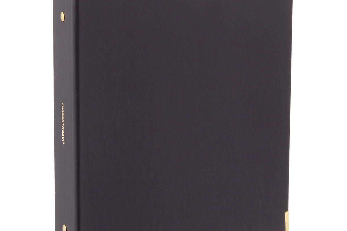 russel and hazel black vegan leather mini 1 inch three ring binder