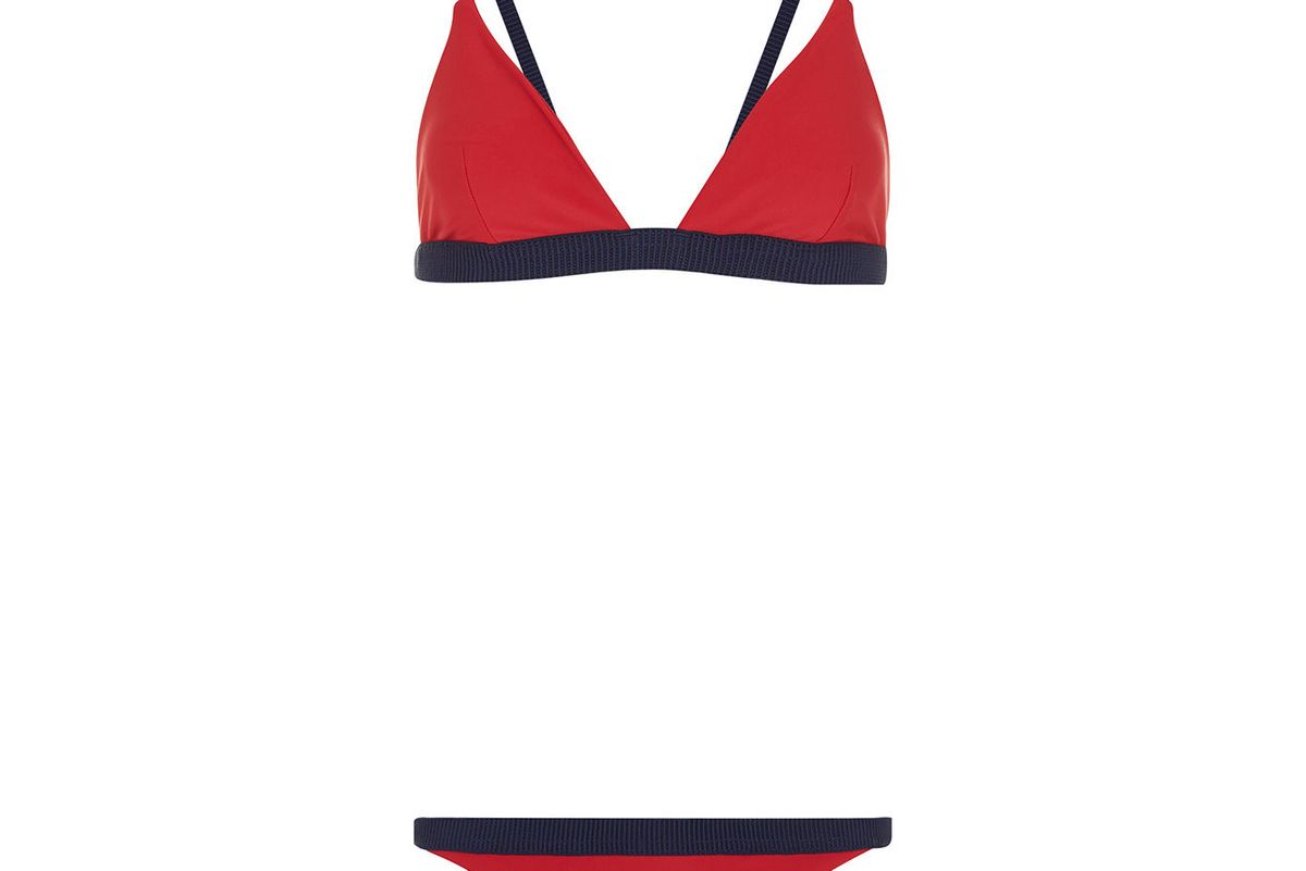 Apple Red Shimmy Triangle Bikini