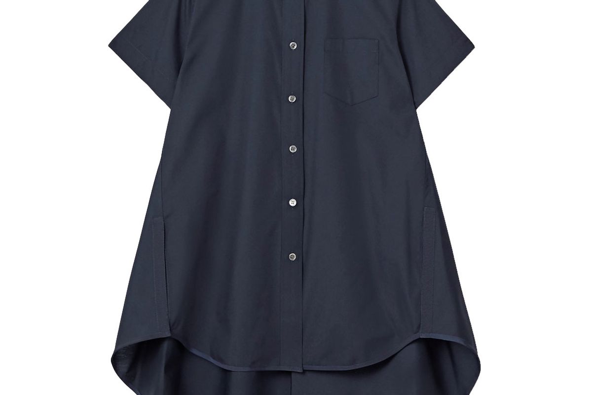 sacai oversized grosgrain trimmed poplin shirt