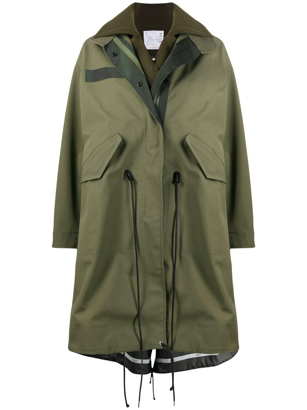 sacai oversized layered coat