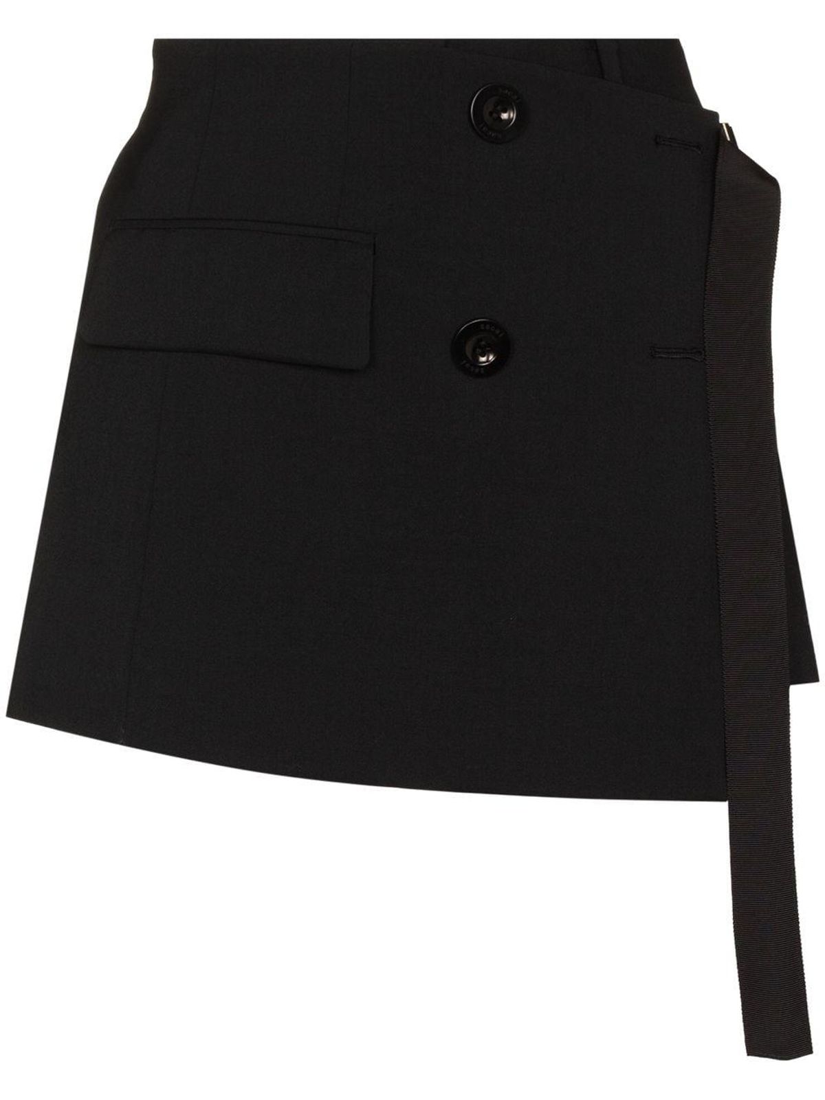 sacai wrap front tailored skort