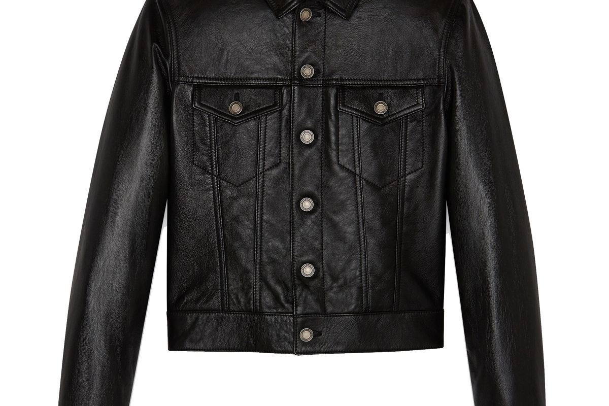 saint laurent black leather classic jacket