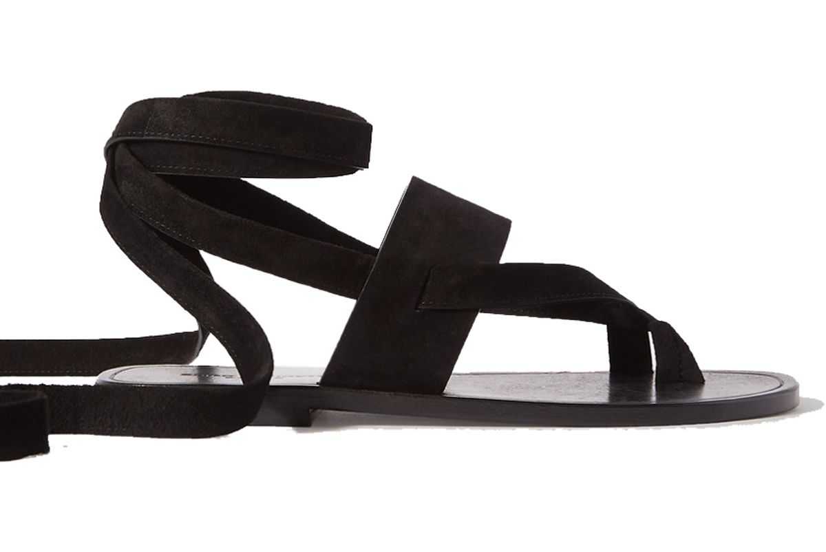 saint laurent culver nu pieds suede sandals