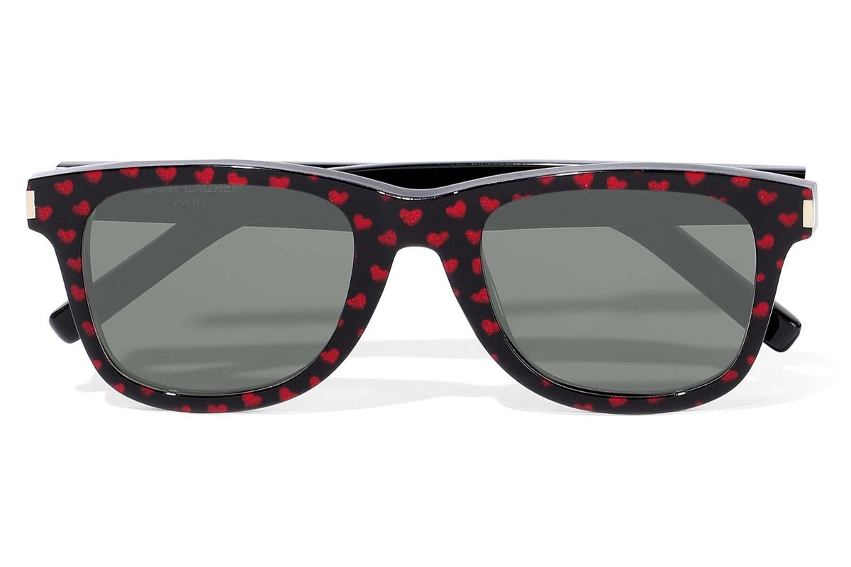 saint laurent d frame printed acetate sunglasses