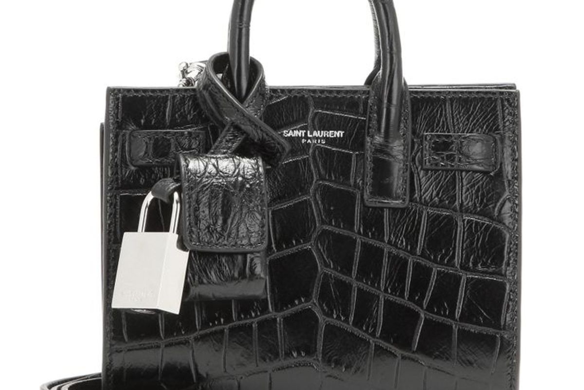 saint laurent embossed crocodile sac de jour