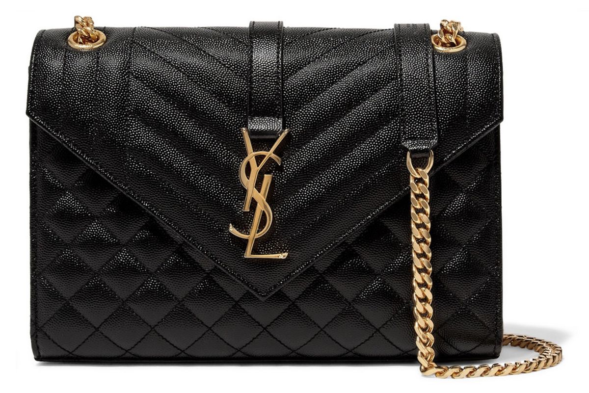 saint laurent enveloped quilted leather shoulder bag