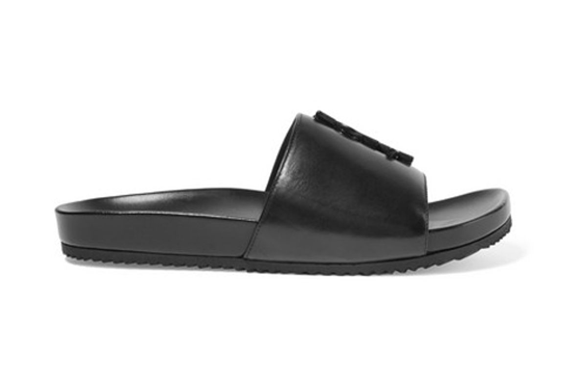 saint laurent joan embellished leather slides