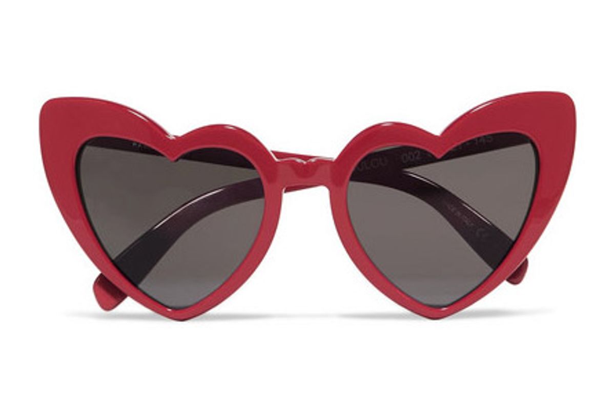 saint laurent loulou heart shaped acetate sunglasses