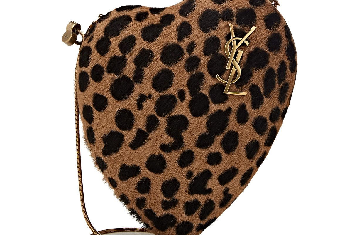 saint laurent love box calf hair clutch