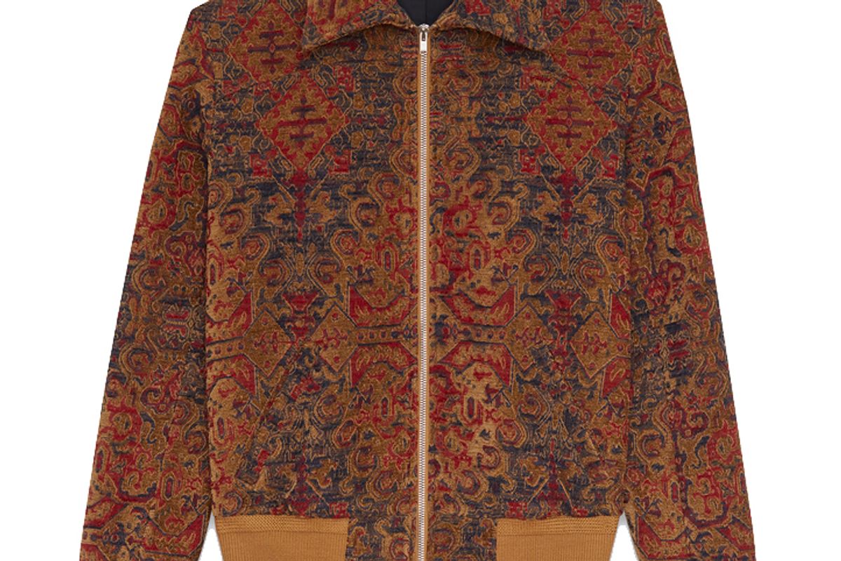 Marrakech Teddy Jacket in Saffron Red Woven