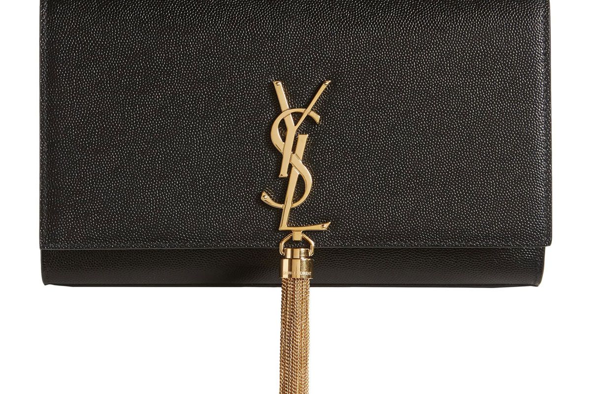 saint laurent medium kate leather wallet on a chain