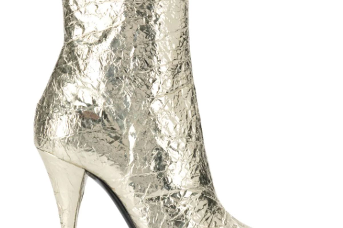 saint laurent metallic ankle boots