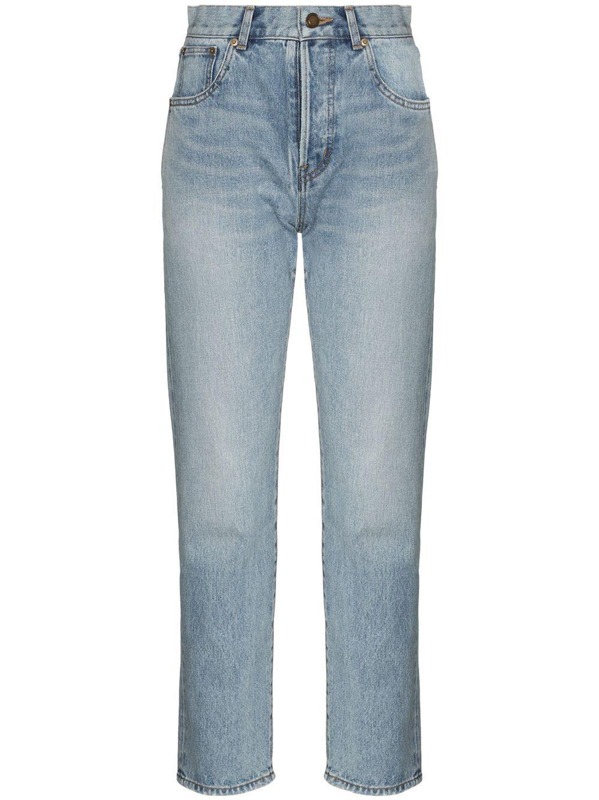 saint laurent mid rise straight leg jeans