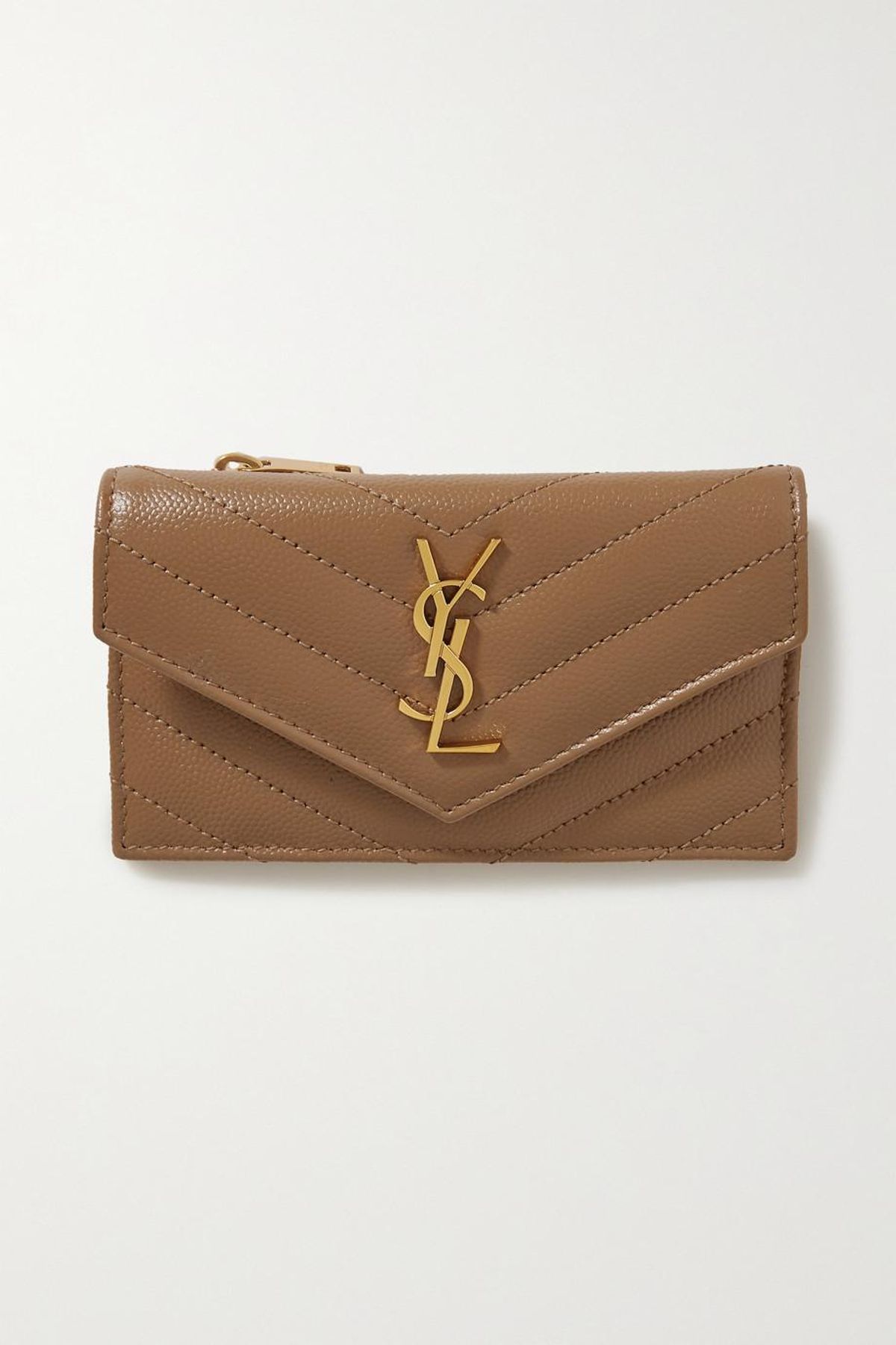 saint laurent monogram quilted textured-leather wallet