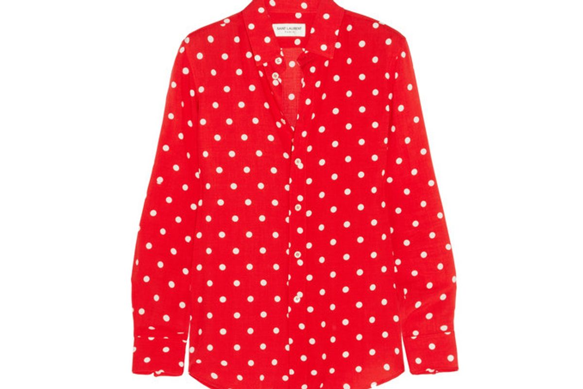 Polka-dot Crepe De Chine Shirt