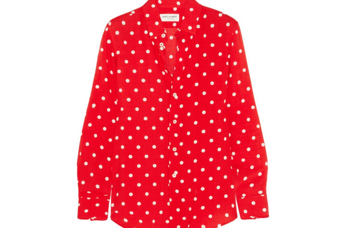 Polka-dot Crepe De Chine Shirt