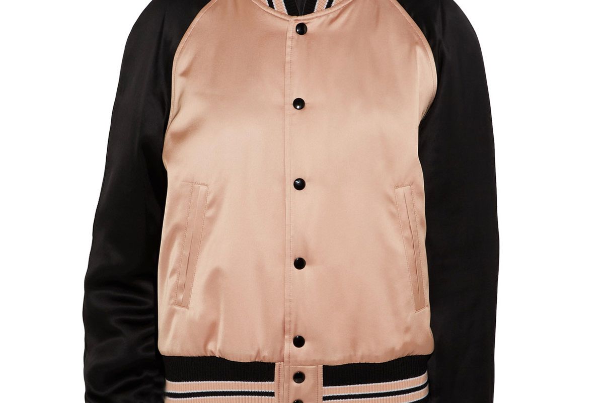 Two-Tone Satin Bomber Jacket