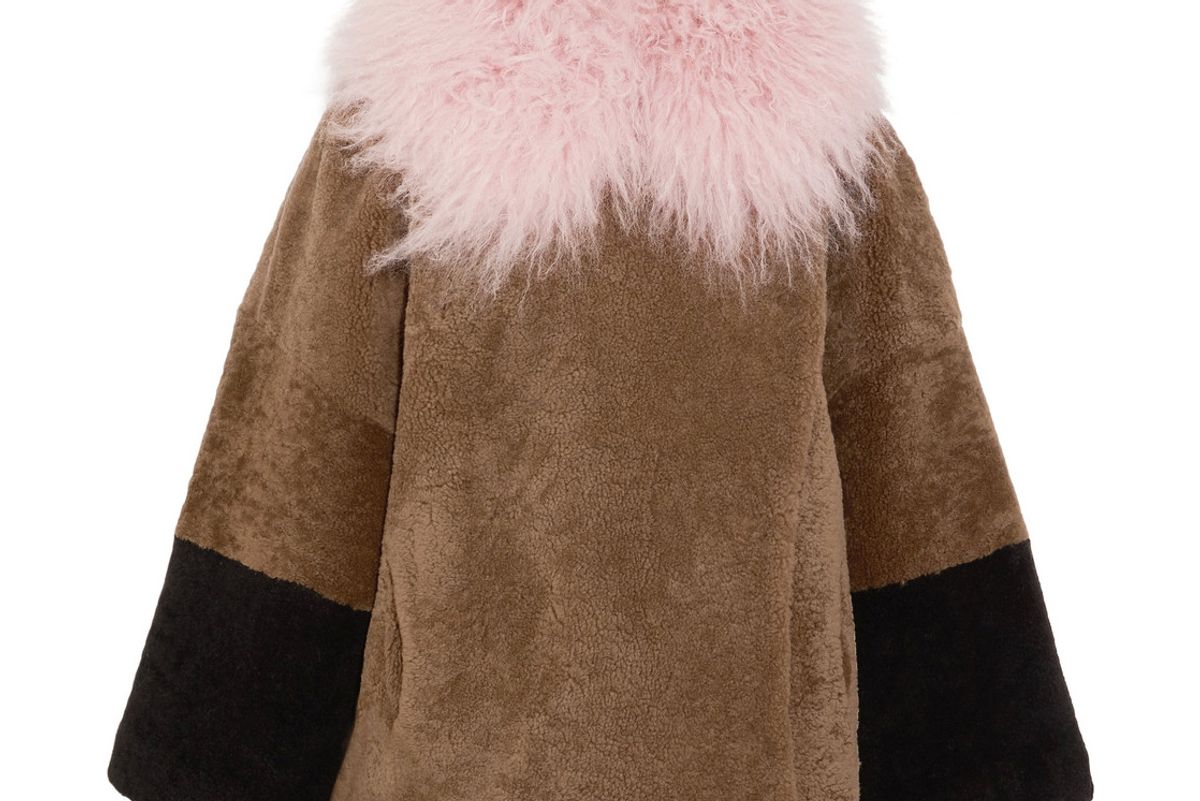 Suz Color-Block Shearling Coat