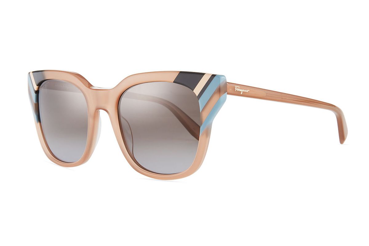 salvatore ferragamo colorblock square sunglasses