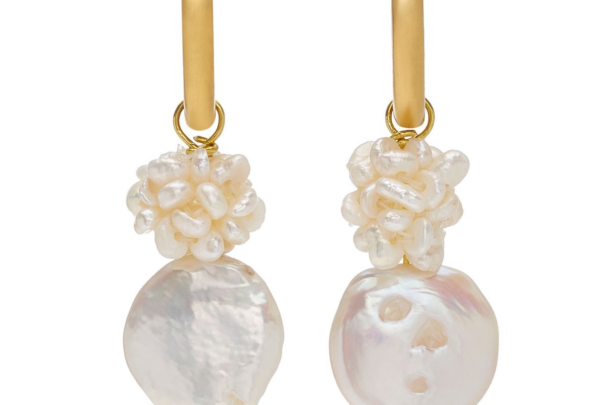 sandralexandra gigi 10k gold plated faux pearl earrings