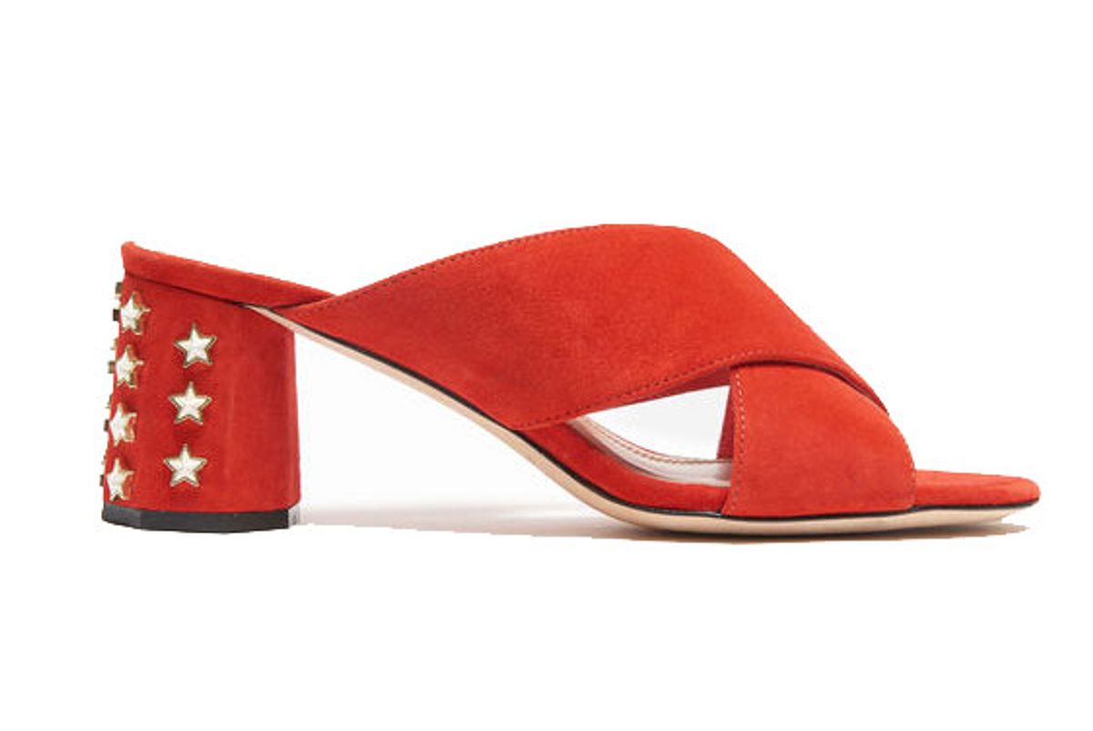 Mules with Star-Shaped Studs on the Heel