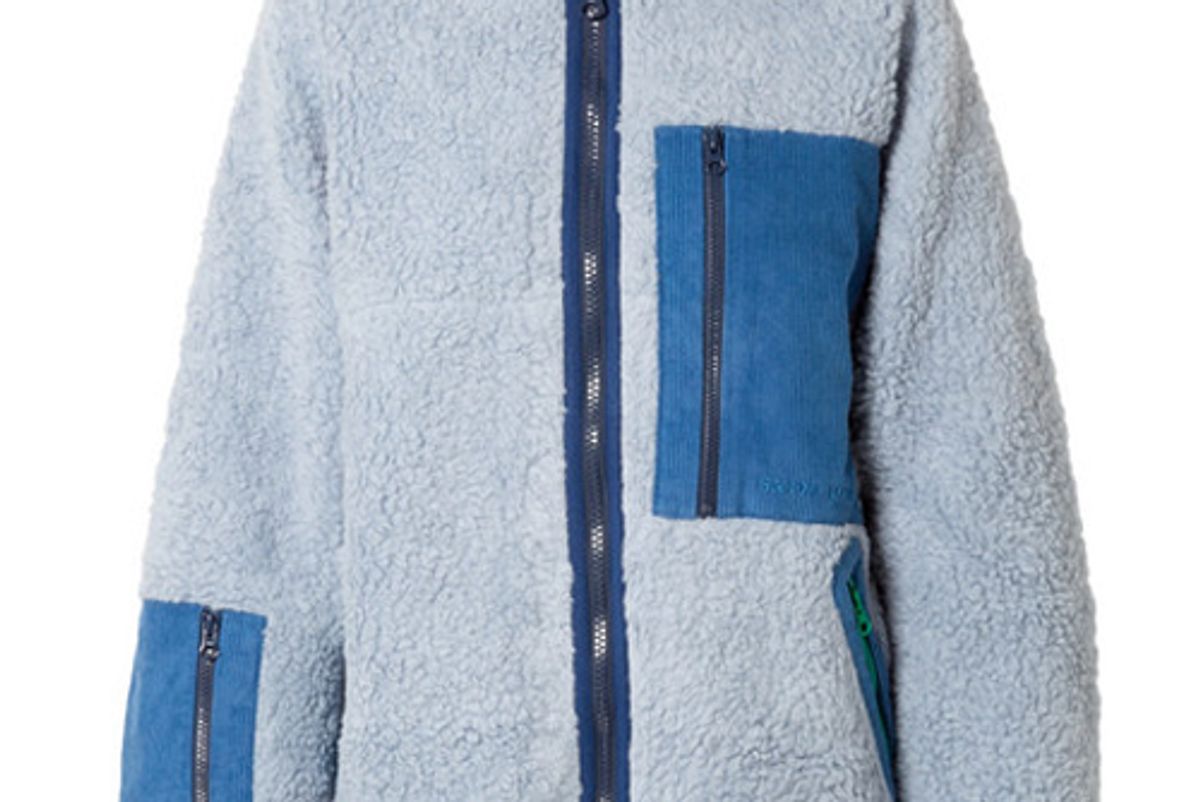 sandy liang corduroy paneled fleece jacket