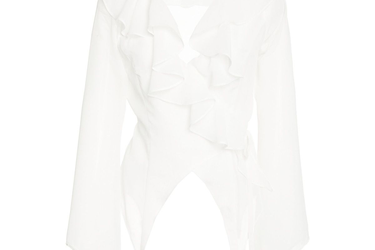 sandy liang jones ruffle blouse