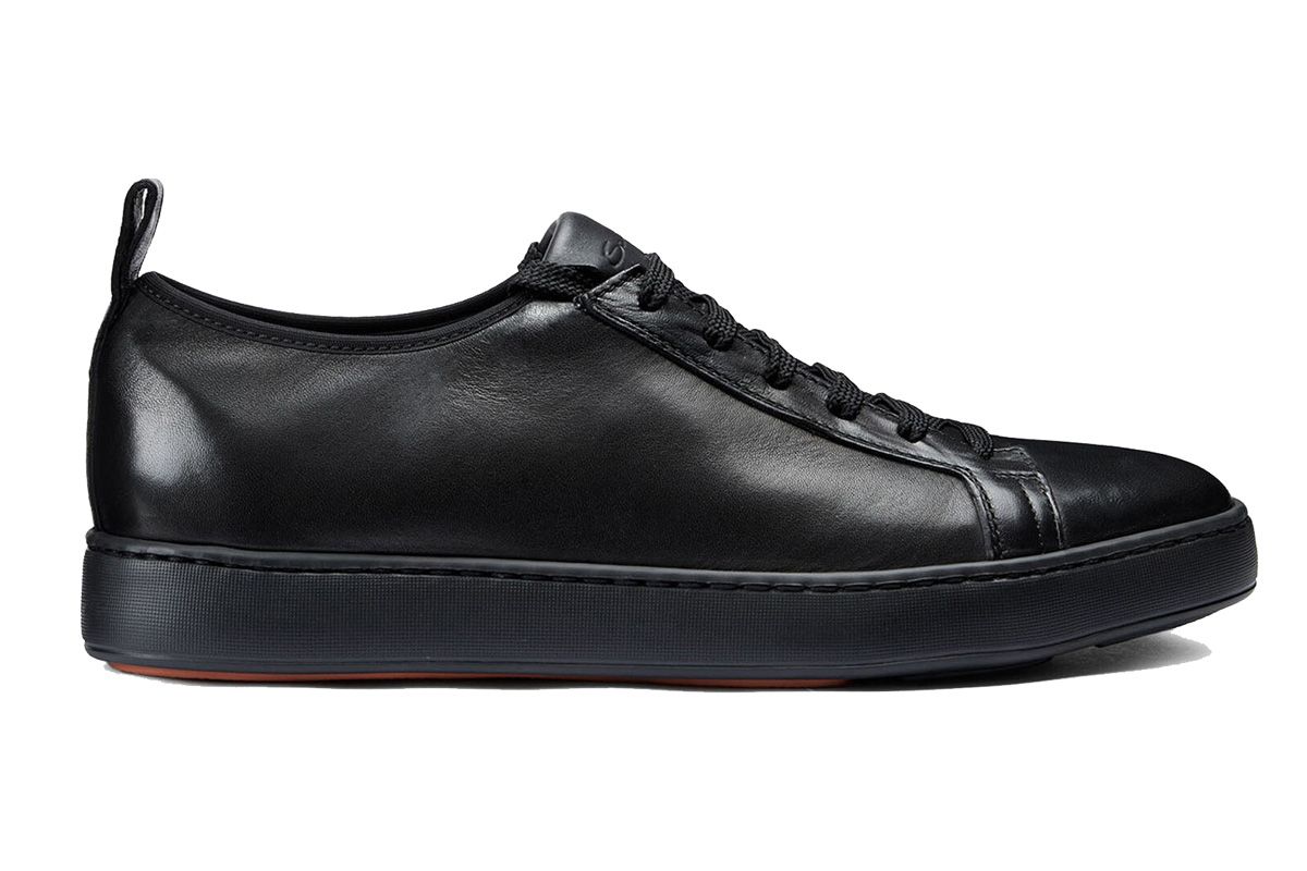 santoni leather sneakers