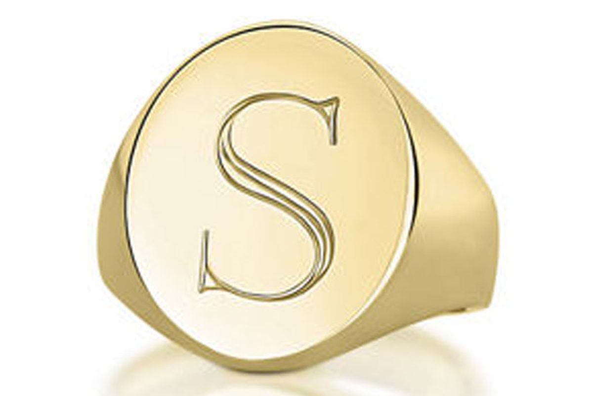 Monogrammed Pinky Signet Ring