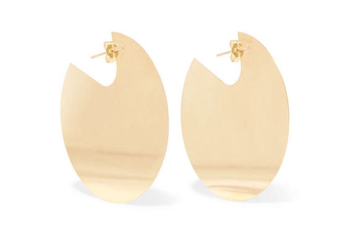 saskia diez paillettes no3 18-karat gold-plated earrings