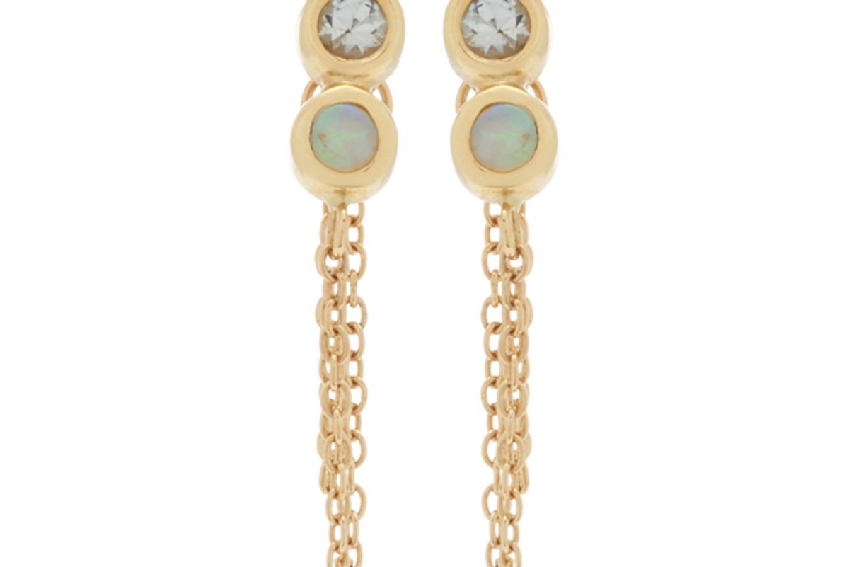 scosha infinity 10k gold white sapphire and opal earrings