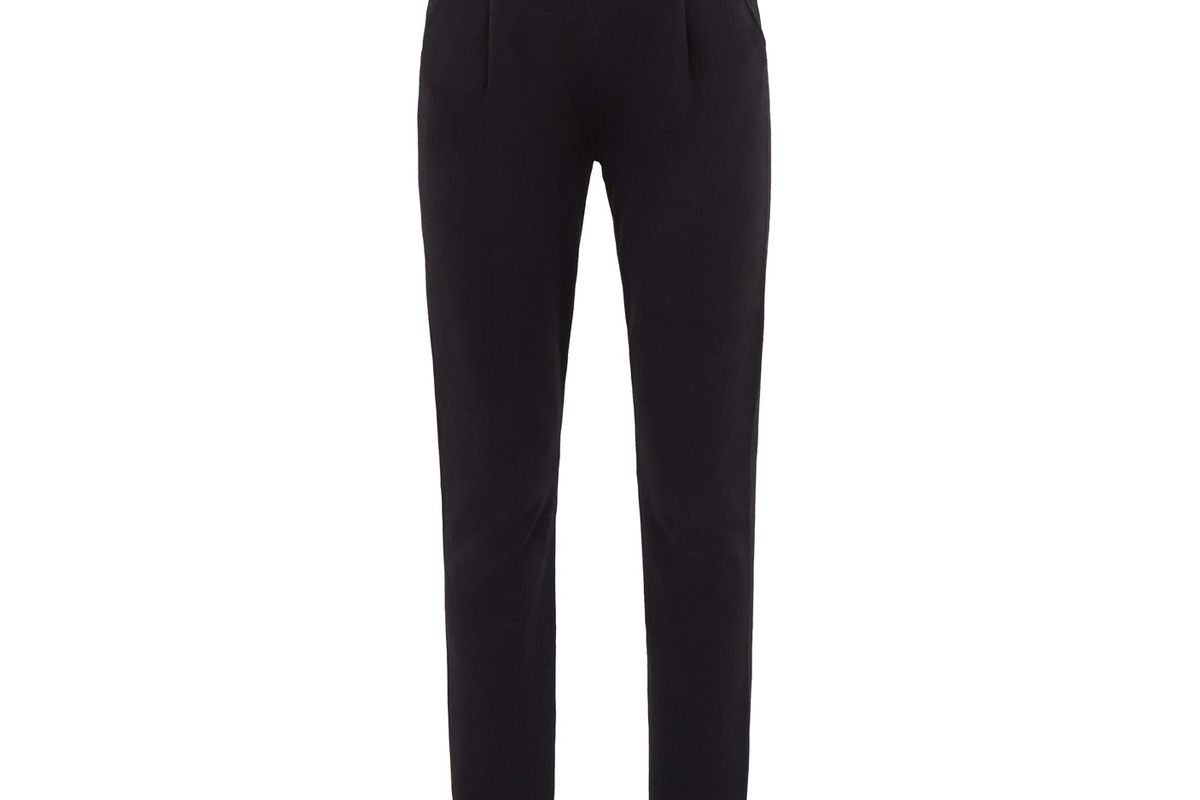 self-portrait belted stirrup cuff jersey leggings