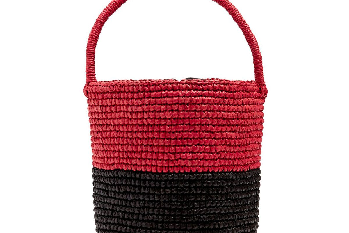 sensi studio bi colour toquilla straw basket bag