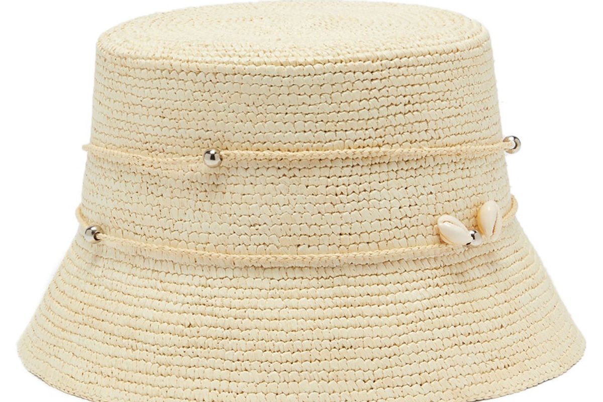sensi studio lampshade shell toquilla straw bucket hat