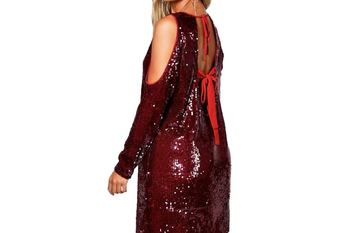 Plus Riley Cold Shoulder Sequin Dress