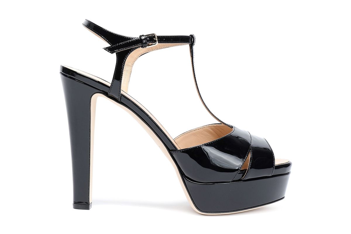 sergio rossi patent leather platform sandals