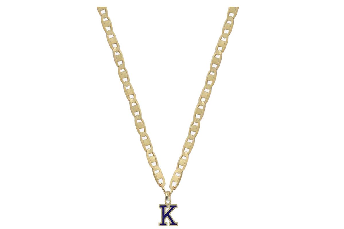 shami single varsity letter necklace