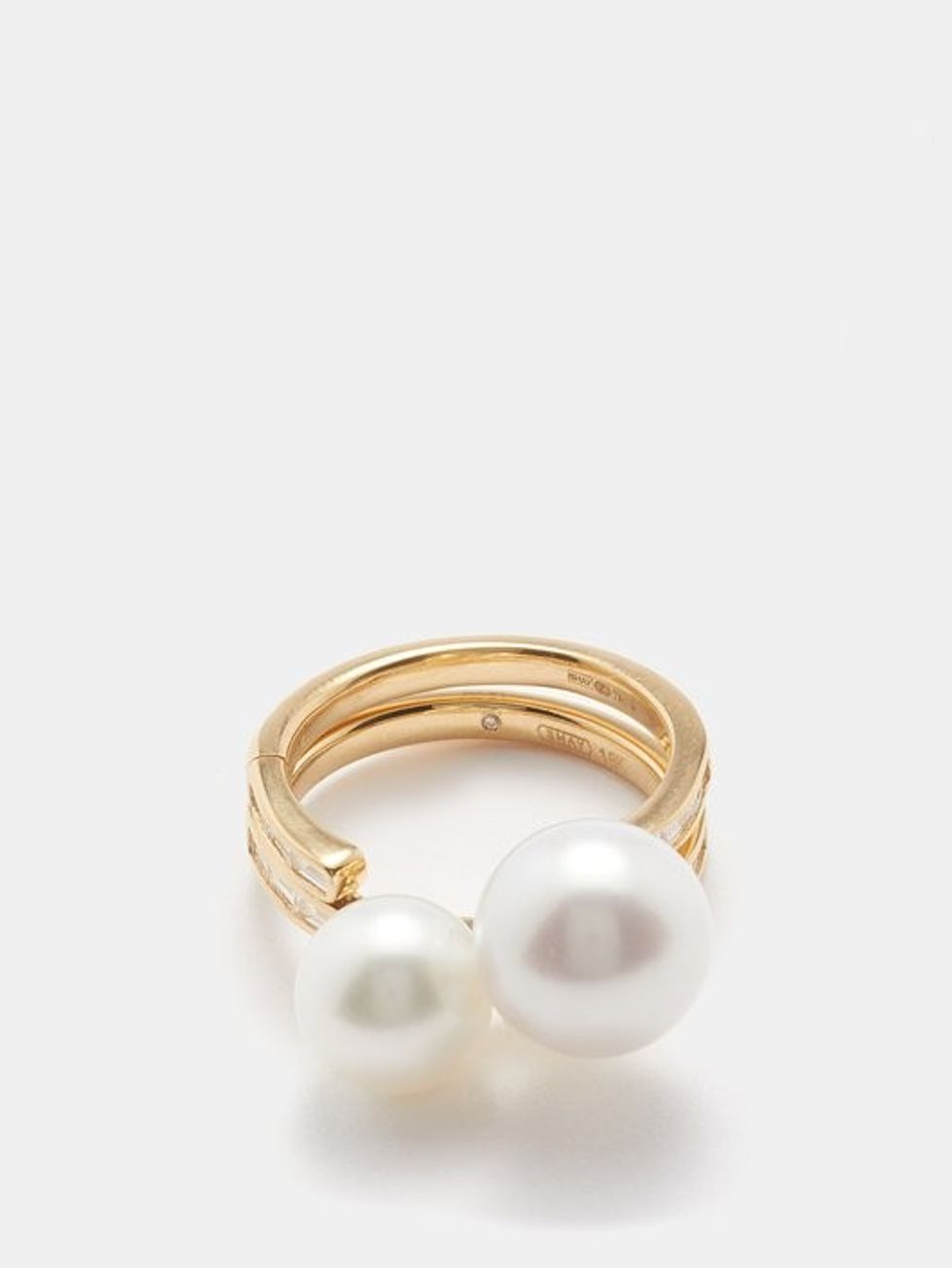 Shay Jewelry Diamond, Pearl, & 18K Gold Ring