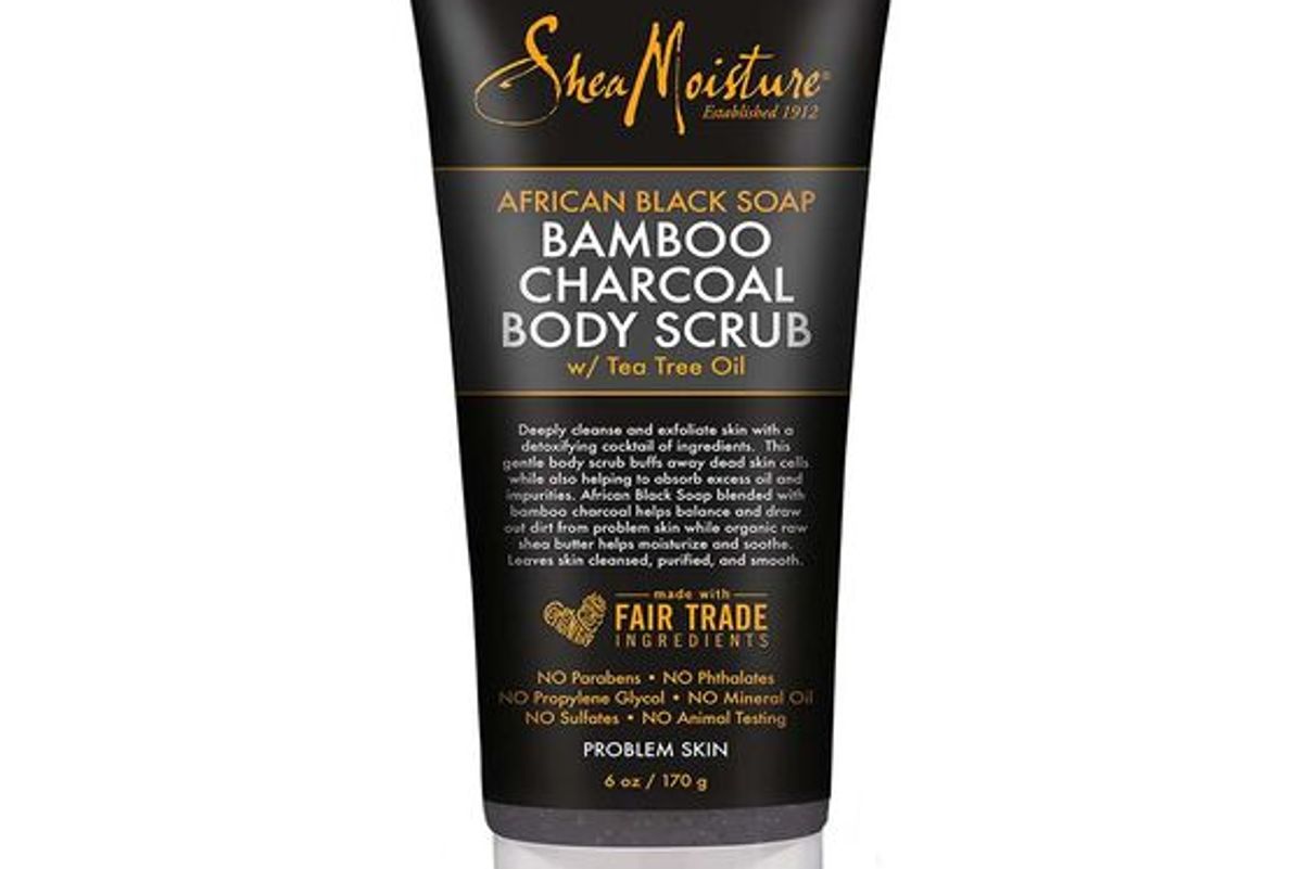 shea moisture african black soap bamboo charcoal body scrub with tea tree oil