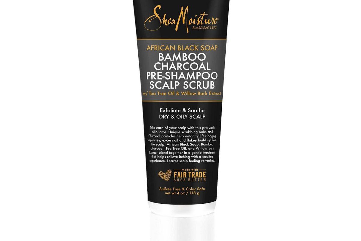 sheamoisture african black soap bamboo charcoal pre shampoo scalp scrub