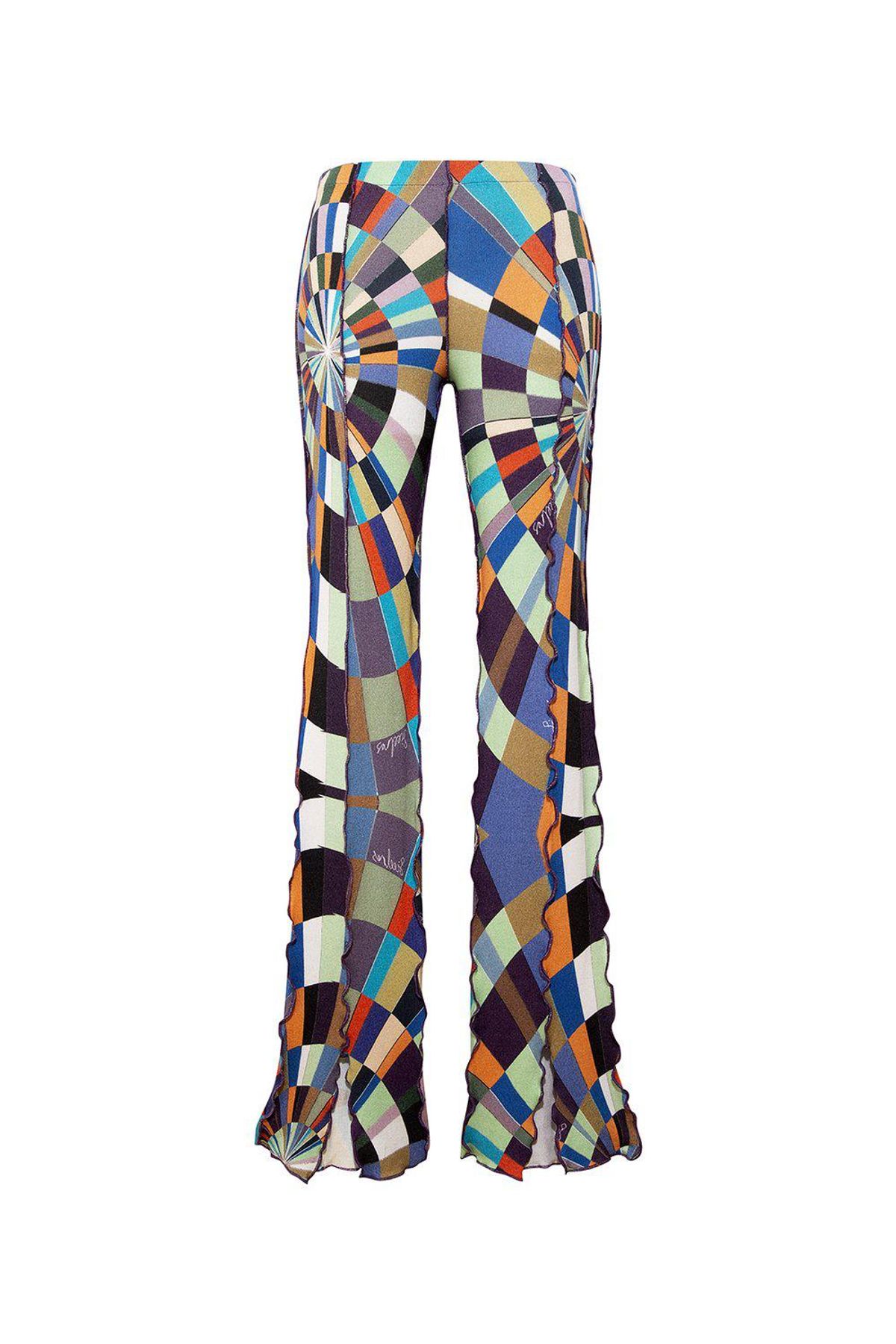 siedres mult front slit knit pants with colored stitch detail