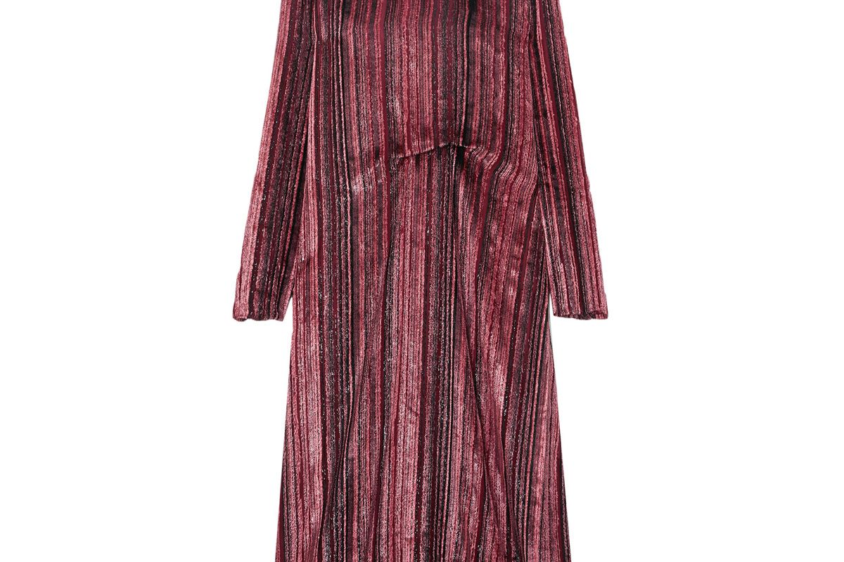 sies marjan maude metallic devore velvet and chiffon midi dress