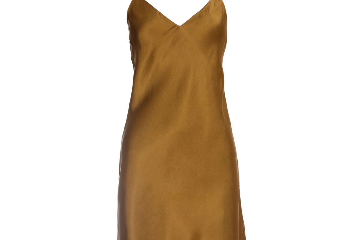 silk laundry 90s silk slip tobacco