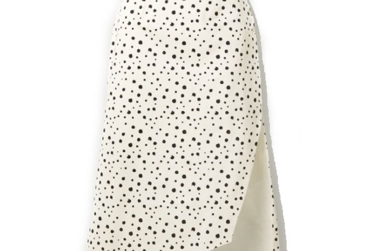 silvia tcherassi gimme asymmetric polka dot cotton blend skirt