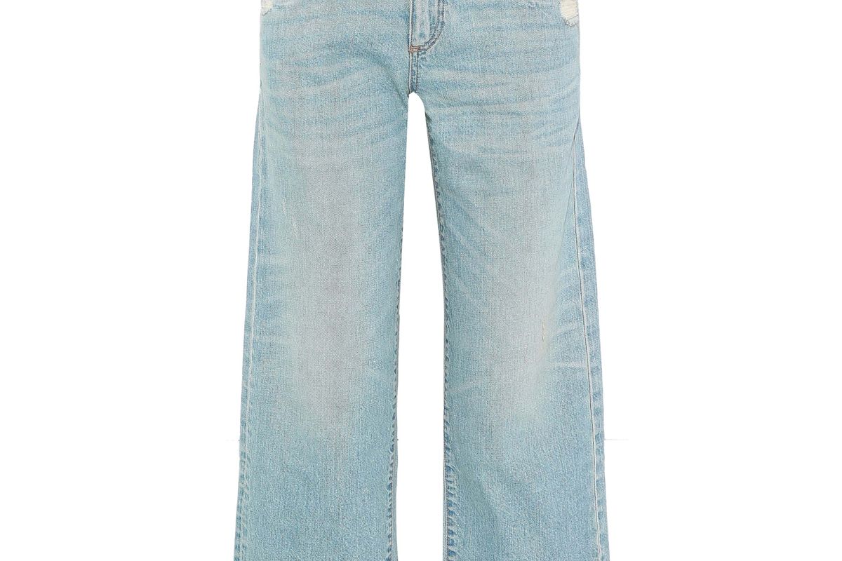 simon miller cropped distressed low rise wide leg jeans