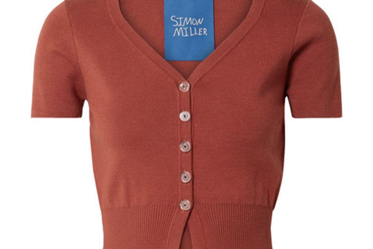 simon miller senoia cropped cotton blend cardigan