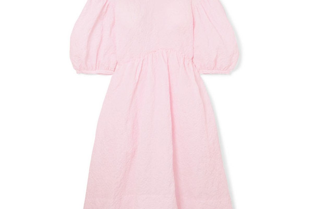 simone rocha pleated cloque midi dress