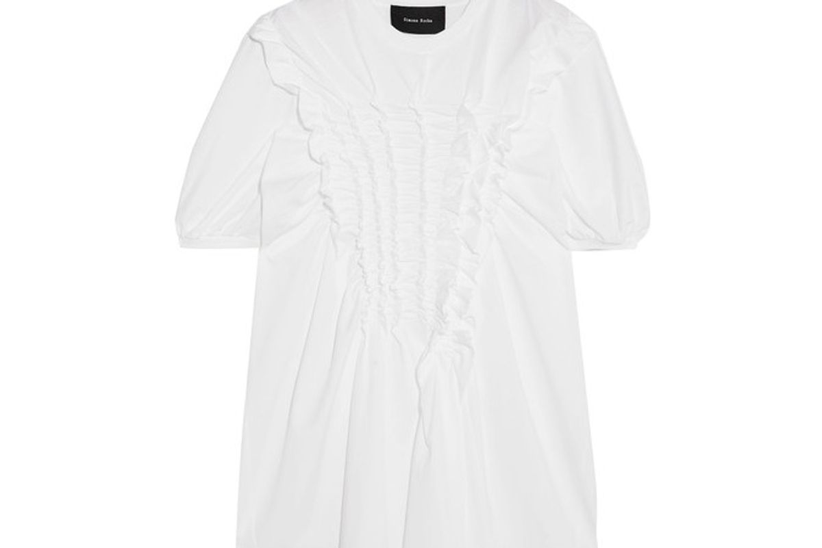Ruffled Cotton-jersey T-shirt