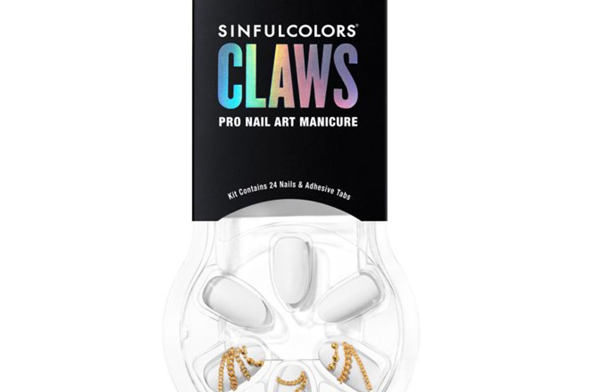 sinful colors 3d claws press on nails up in chains